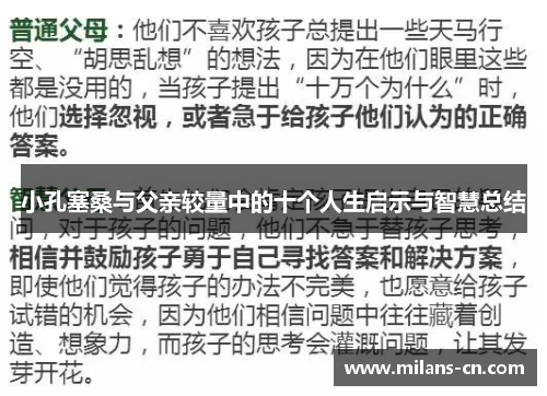小孔塞桑与父亲较量中的十个人生启示与智慧总结